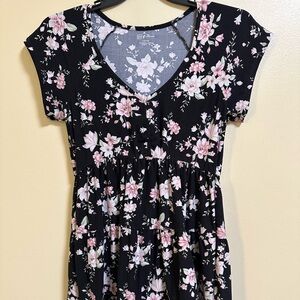 No Boundaries Black and Pink Floral Top